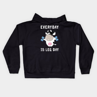 Everyday Is Leg Day Cow Shirt For Gymer Kids Hoodie